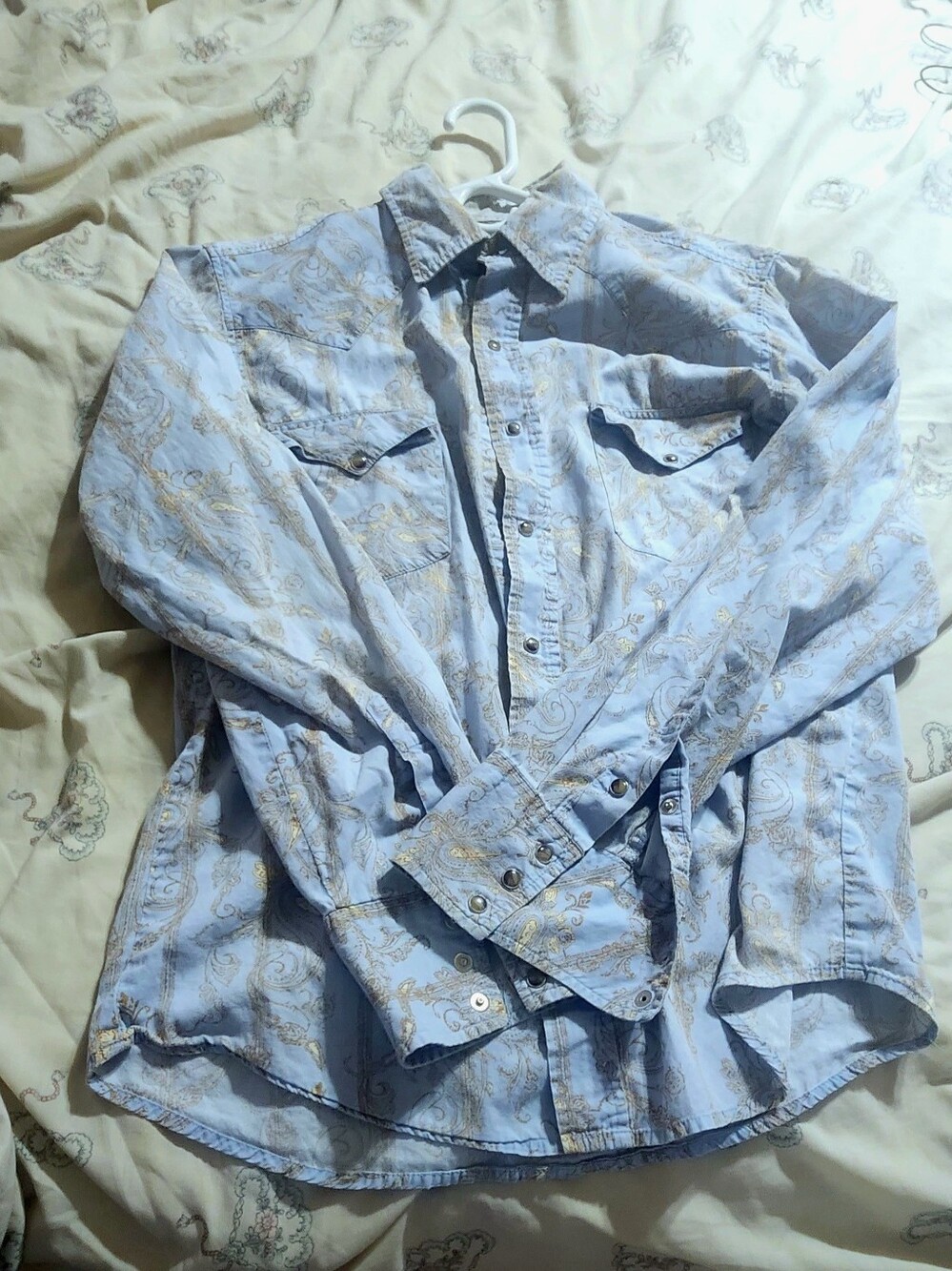 Roper Light Blue Paisley Western Shirt